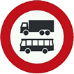 Gesloten voor autobussen en vrachtauto's