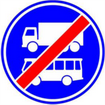 Einde rijbaan of -strook voor vrachtauto's en lijnbussen